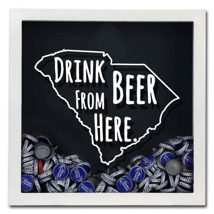South Carolina Drink Beer From Here Beer Cap Shadow Box