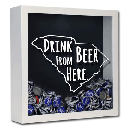 South Carolina Drink Beer From Here Beer Cap Shadow Box