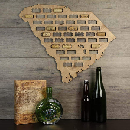 South Carolina Wine Cork Map