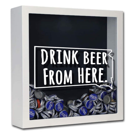 South Dakota Drink Beer From Here Beer Cap Shadow Box