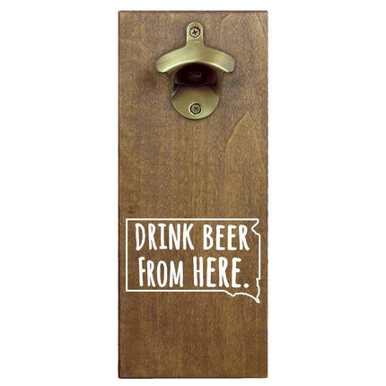 South Dakota Drink Beer From Here Cap Catching Magnetic Bottle Opener