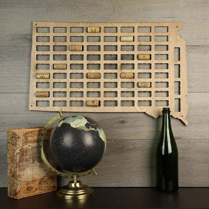 South Dakota Wine Cork Map