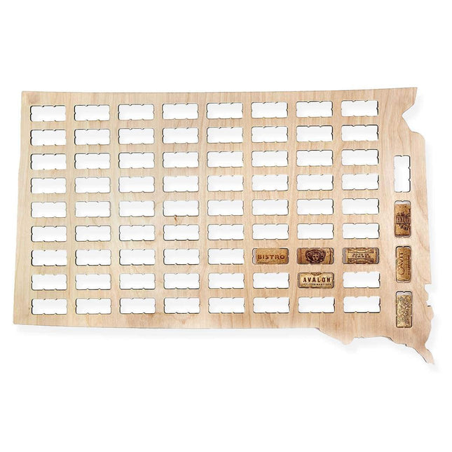 South Dakota Wine Cork Map