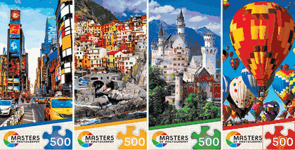 Space Savers Masters of Photography 4-Pack 500 Piece Puzzle Assortment