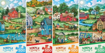 Space Savers Simple Living 4-Pack 500 Piece Puzzle Assortment