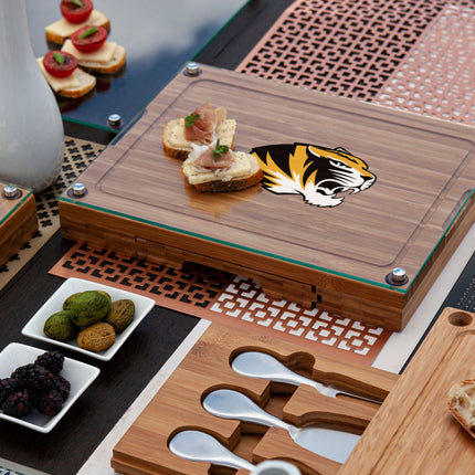 Mizzou Tigers - Concerto Glass Top Cheese Cutting Board & Tools Set