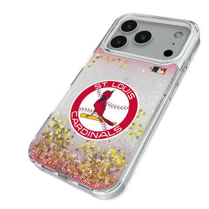St Louis Cardinals 1966-1997 - Cooperstown Collection Linen Glitter Phone Case for Apple iPhone
