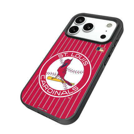 St Louis Cardinals 1966-1997 - Cooperstown Collection Pinstripe Bump Phone Case for Apple iPhone