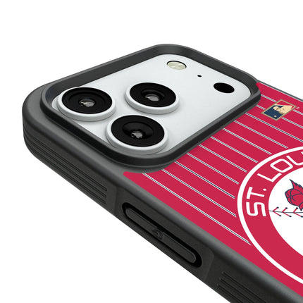 St Louis Cardinals 1966-1997 - Cooperstown Collection Pinstripe Bump Phone Case for Apple iPhone