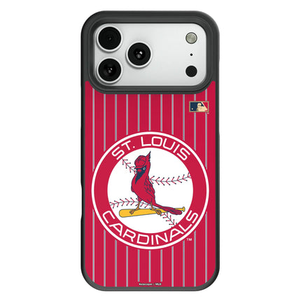 St Louis Cardinals 1966-1997 - Cooperstown Collection Pinstripe Bump Phone Case for Apple iPhone