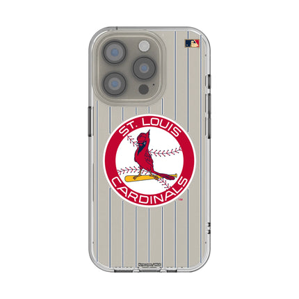 St Louis Cardinals 1966-1997 - Cooperstown Collection Pinstripe Clear Phone Case for Apple iPhone