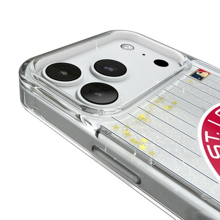 St Louis Cardinals 1966-1997 - Cooperstown Collection Pinstripe Glitter Phone Case for Apple iPhone