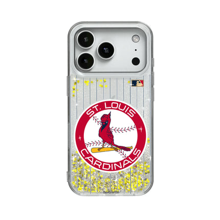 St Louis Cardinals 1966-1997 - Cooperstown Collection Pinstripe Glitter Phone Case for Apple iPhone