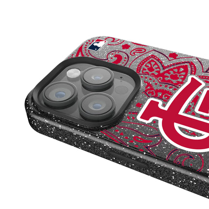St Louis Cardinals Paisley Black Bling Phone Case for Apple iPhone