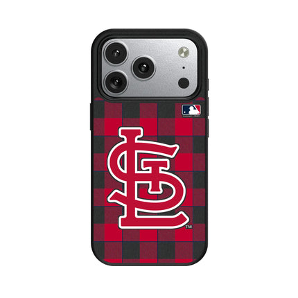 St Louis Cardinals Plaid MagSafe Compatible Phone Case for Apple iPhone