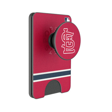 St Louis Cardinals Stripe PopSockets MagSafe-Compatible PopWallet+