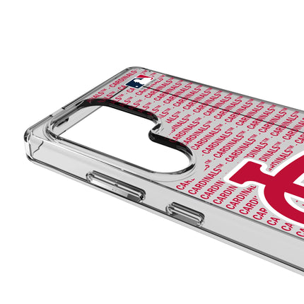 St Louis Cardinals Text Backdrop Clear Phone Case for Samsung Galaxy
