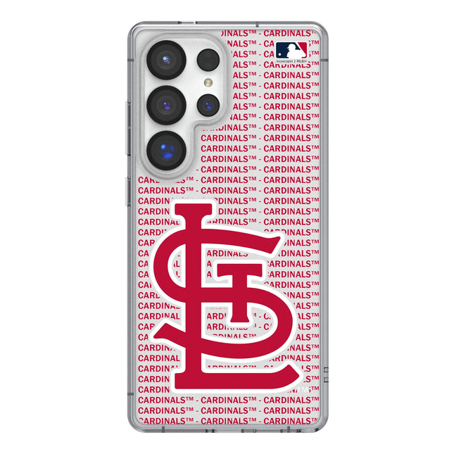 St Louis Cardinals Text Backdrop Clear Phone Case for Samsung Galaxy
