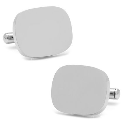 Stainless Steel Soft Rectangle Infinity Engravable Cufflinks