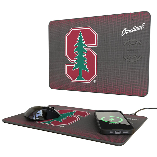 Stanford University Cardinal Linen 15-Watt Wireless Charger and Mouse Pad