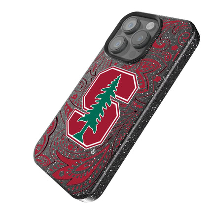 Stanford University Cardinal Paisley Black Bling Phone Case for Apple iPhone