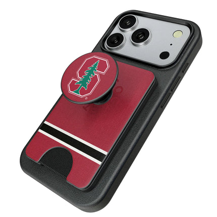 Stanford University Cardinal Stripe PopSockets MagSafe-Compatible PopWallet+