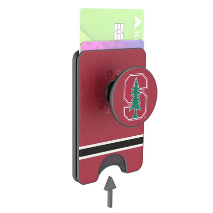 Stanford University Cardinal Stripe PopSockets MagSafe-Compatible PopWallet+