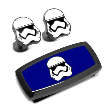 Stormtrooper Cufflinks and Cushion Money Clip Gift Set