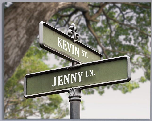 Personalized Street Sign Canvas 11x14