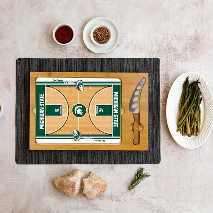 Michigan State Spartans Basketball Court Cutting Board & Knife Set