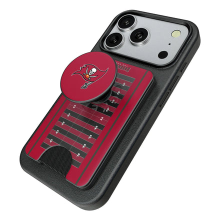 Tampa Bay Buccaneers Field PopSockets MagSafe-Compatible PopWallet+