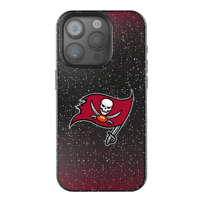 Tampa Bay Buccaneers Linen Black Bling Phone Case for Apple iPhone