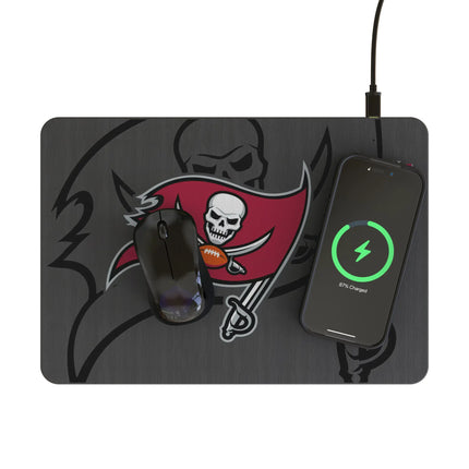 Tampa Bay Buccaneers Monocolor Tilt 15-Watt Wireless Charger and Mouse Pad