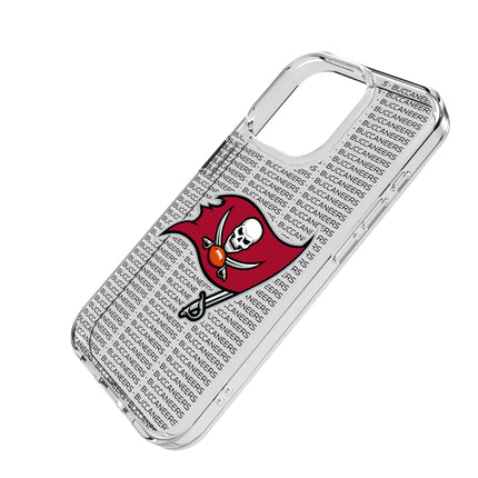 Tampa Bay Buccaneers Text Backdrop Clear Phone Case for Apple iPhone