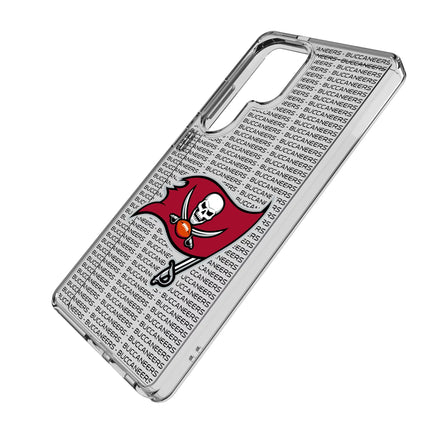 Tampa Bay Buccaneers Text Backdrop Clear Phone Case for Samsung Galaxy