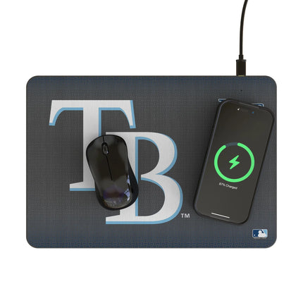 Tampa Bay Rays Linen 15-Watt Wireless Charger and Mouse Pad