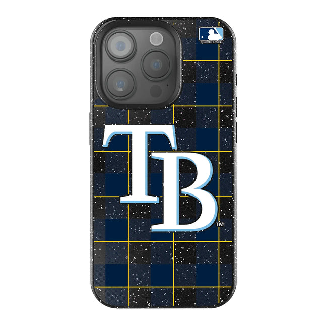 Tampa Bay Rays Plaid Black Bling Phone Case for Apple iPhone
