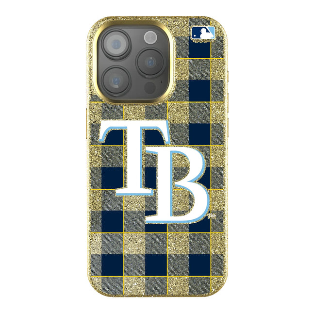 Tampa Bay Rays Plaid Bling Phone Case for Apple iPhone