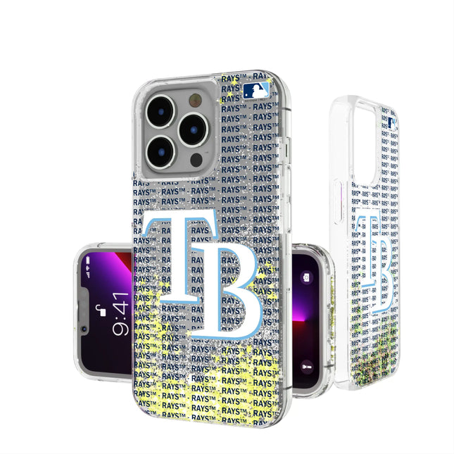 Tampa Bay Rays Text Backdrop Glitter Phone Case for Apple iPhone