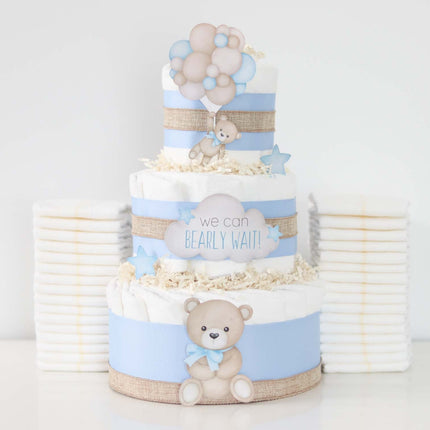 Teddy Bear Diaper Cake Collection - Blue