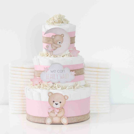 Teddy Bear Diaper Cake Collection - Pink