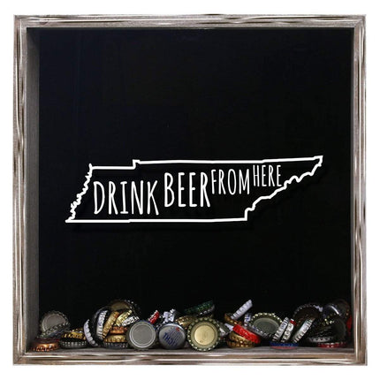 Tennessee Drink Beer From Here Beer Cap Shadow Box