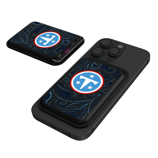 Tennessee Titans Paisley Black Magnetic Credit Card Wallet