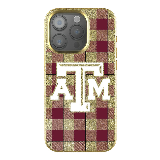 Texas A&M University Aggies Plaid Bling Phone Case for Apple iPhone
