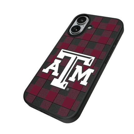 Texas A&M University Aggies Plaid MagSafe Compatible Phone Case for Apple iPhone