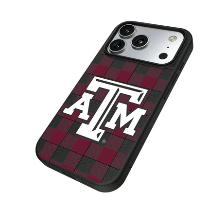 Texas A&M University Aggies Plaid MagSafe Compatible Phone Case for Apple iPhone