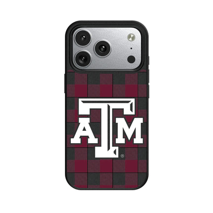 Texas A&M University Aggies Plaid MagSafe Compatible Phone Case for Apple iPhone