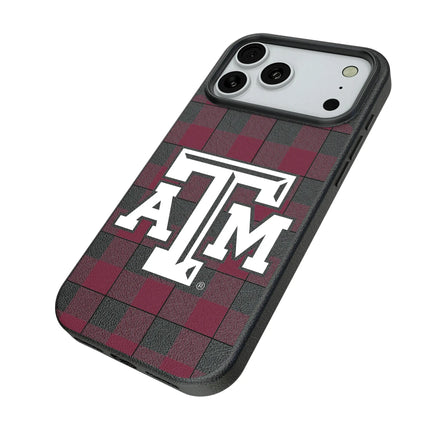 Texas A&M University Aggies Plaid MagSafe Compatible Phone Case for Apple iPhone