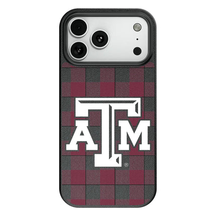 Texas A&M University Aggies Plaid MagSafe Compatible Phone Case for Apple iPhone