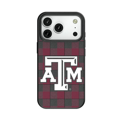 Texas A&M University Aggies Plaid MagSafe Compatible Phone Case for Apple iPhone